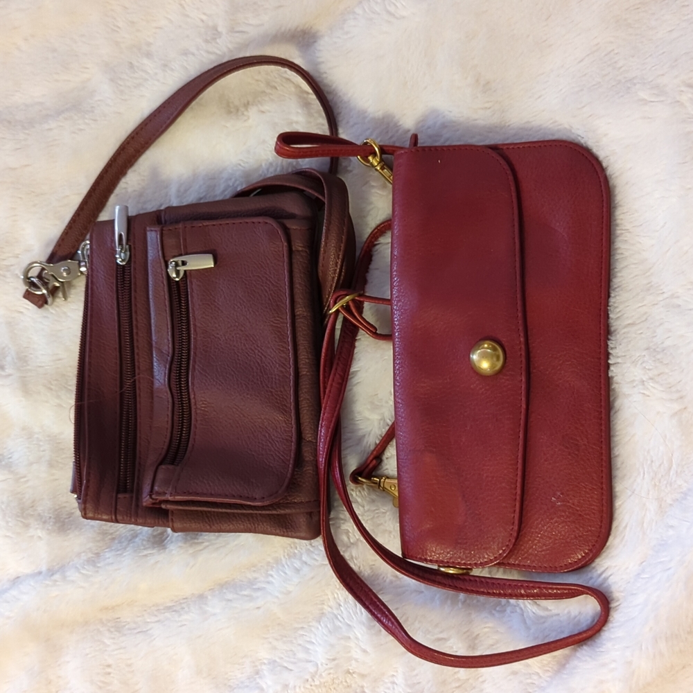 Two small red purses